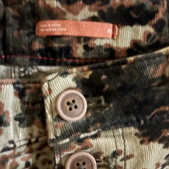 Pilcro Anthropologie High Rise Skinny Camo Floral Corduroy Pants Size 30 - Picture 3 of 8